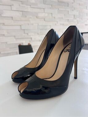 FABI Open-Toe Leather Pumps – Black – EU 36.5 – Made in Italy